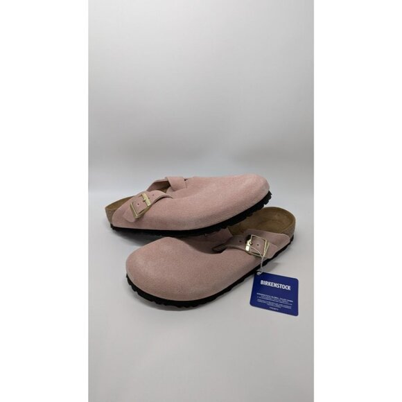 Birkenstock Light Rose Pink Boston Suede Clogs - Picture 1 of 6